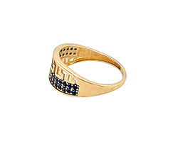 Ring aus Gelbgold mit schwarzem Zirkonia