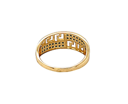 Ring aus Gelbgold mit schwarzem Zirkonia