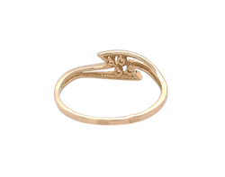 Ring aus Gelb- und Weissgold mit Zirkonia