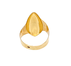 Ring aus Gelb- und Weissgold mit Handgravur