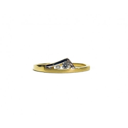 Ring aus Gelb- und Weissgold mit Zirkonia