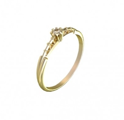 Ring aus Gelbgold mit Diamant