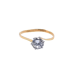 Ring aus Gelb- und Weissgold mit Zirkonia