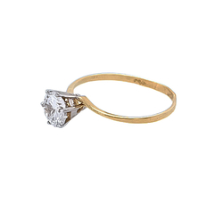 Ring aus Gelb- und Weissgold mit Zirkonia