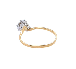 Ring aus Gelb- und Weissgold mit Zirkonia